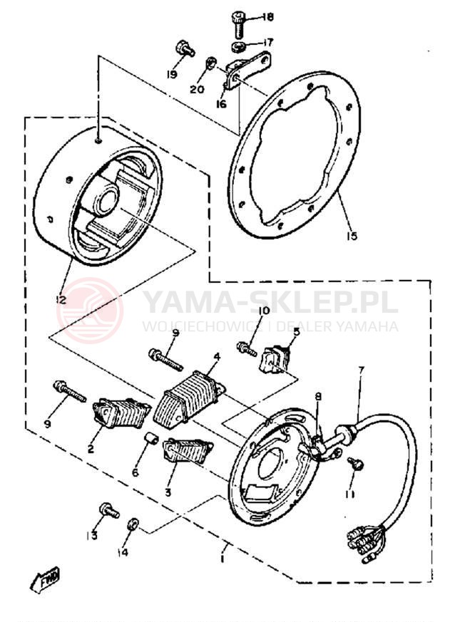 Schemat "Moduł zapłonowy - cewka" do Yamaha SR540F