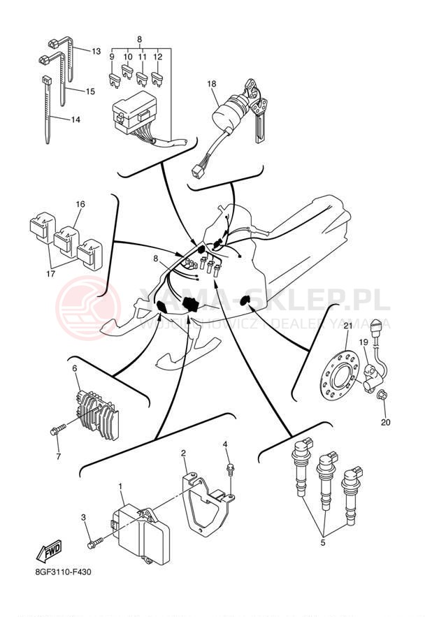 Schemat "układ elektryczny" do Yamaha NYTRO RS90NW