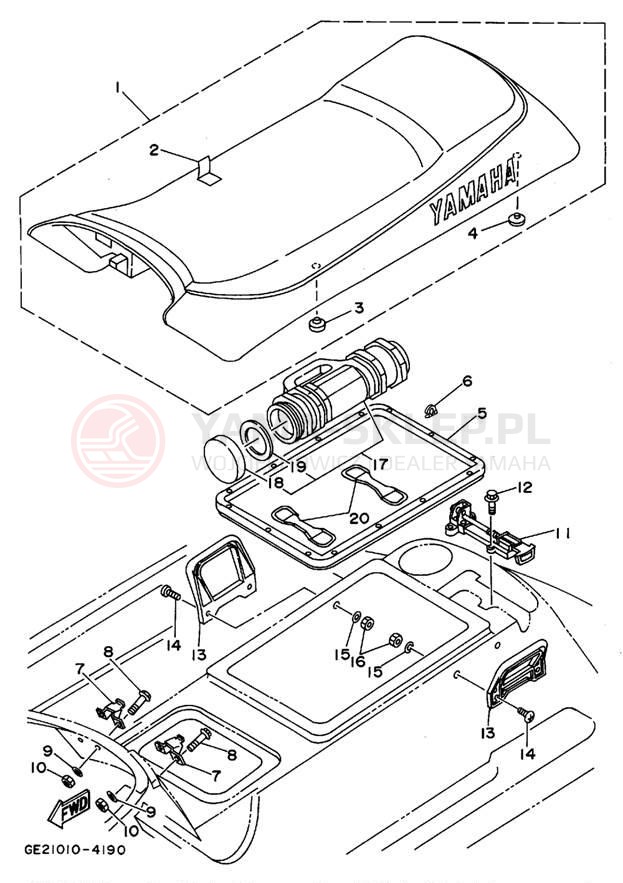 Schemat "Siedzenie i schowek" do Yamaha WAVE RUNNER III GP WRA700T
