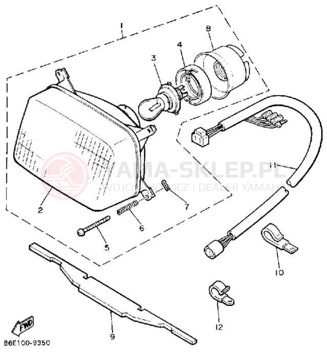 Schemat "Lampa przód" do Yamaha INVITER CF300P