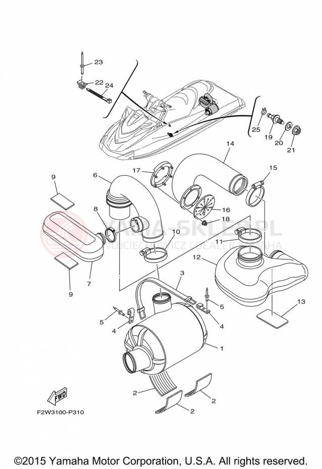 Schemat "wydech" do Yamaha VXS VX1800-P