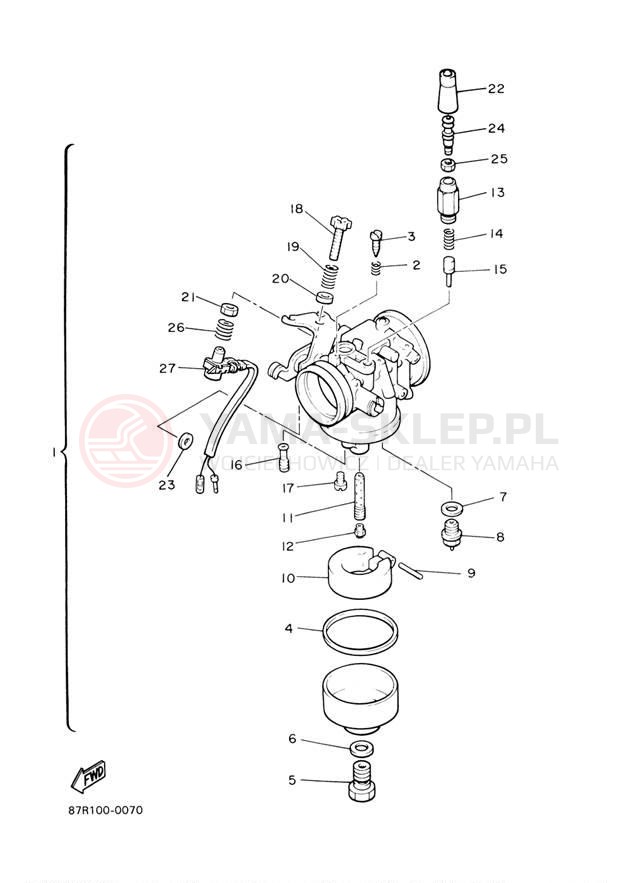 Schemat "Gaźnik" do Yamaha VK540 III VK540EF