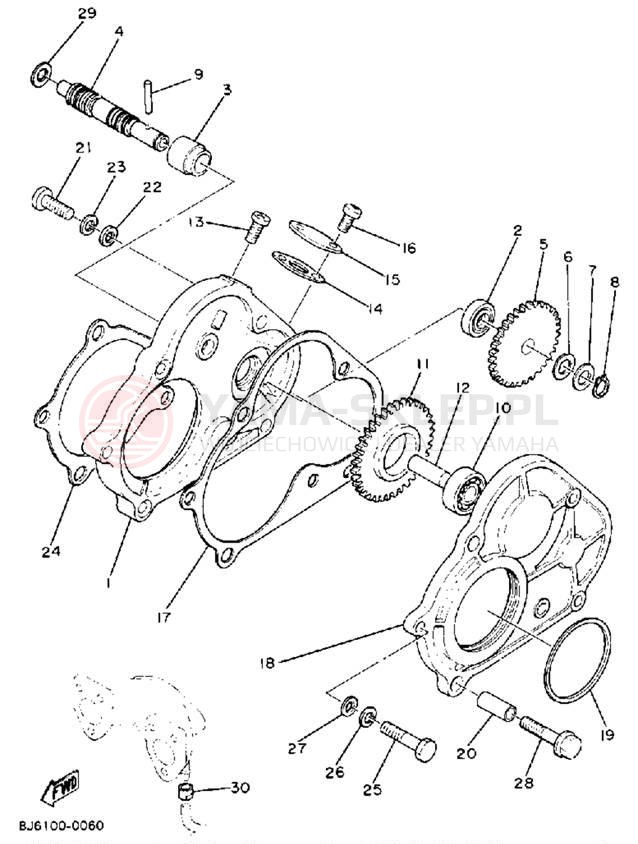 Schemat "PUMP DRIVE - GEAR" do Yamaha ENTICER 340 ET340M