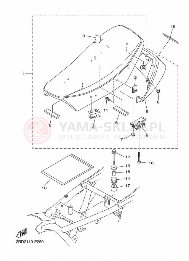 Schemat "siedzenie" do Yamaha SR400 SR400FGY/SR400FCGY