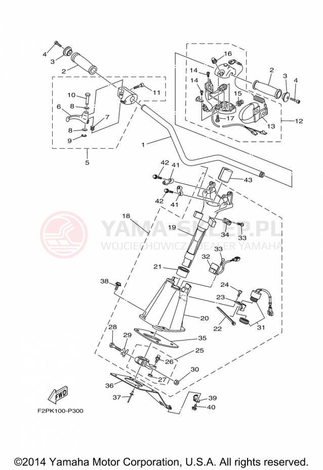 Schemat "Kierownica i osprzęt" do Yamaha WAVERUNNER V1 VX1100EP