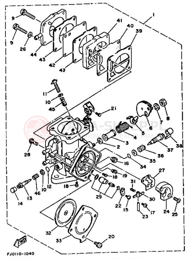 Schemat "Gaźnik" do Yamaha SUPER JET SJ650P