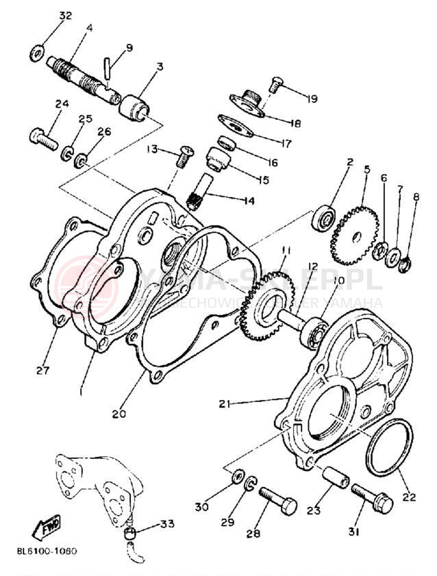 Schemat "PUMP DRIVE - GEAR" do Yamaha ET340TL