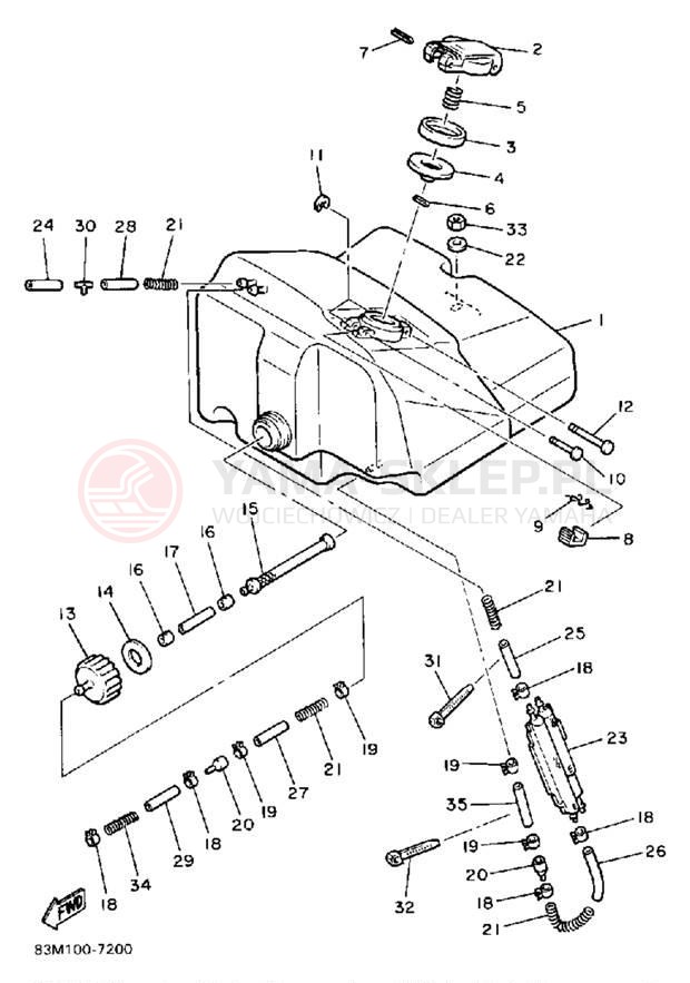 Schemat "zbiornik paliwa" do Yamaha CF300M