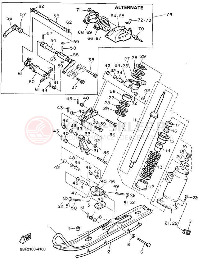 Schemat "płozy" do Yamaha PHAZER II PZ480V