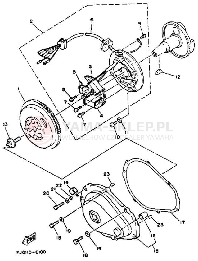 Schemat "prądnica" do Yamaha WAVE RUNNER III WRA650RA