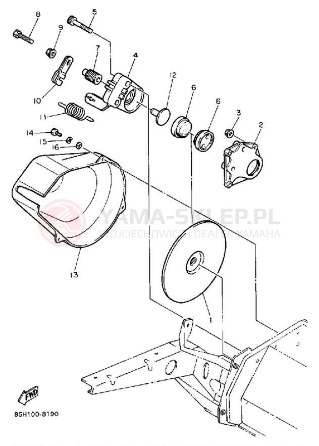 Schemat "hamulec" do Yamaha SNOSCOOT (ELEC START) SV80EP