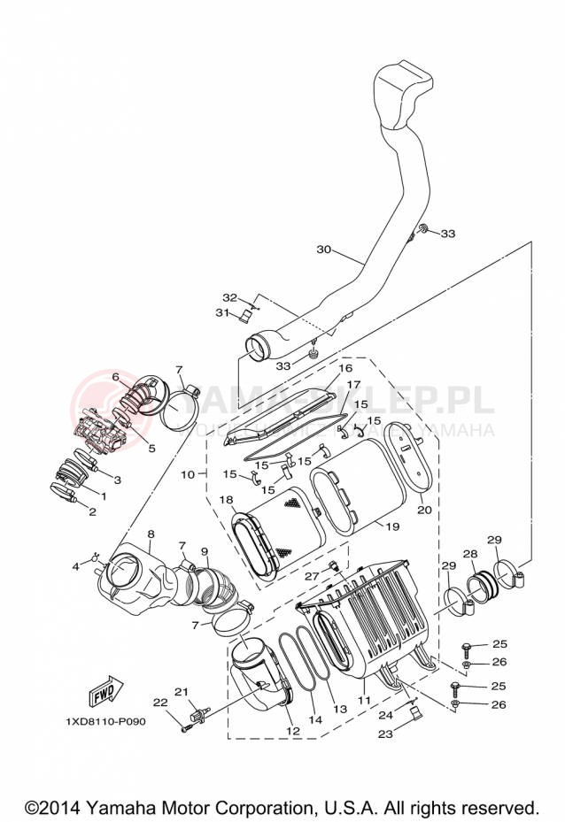 Schemat "Wtrysk paliwa" do Yamaha VIKING YXM700DFL