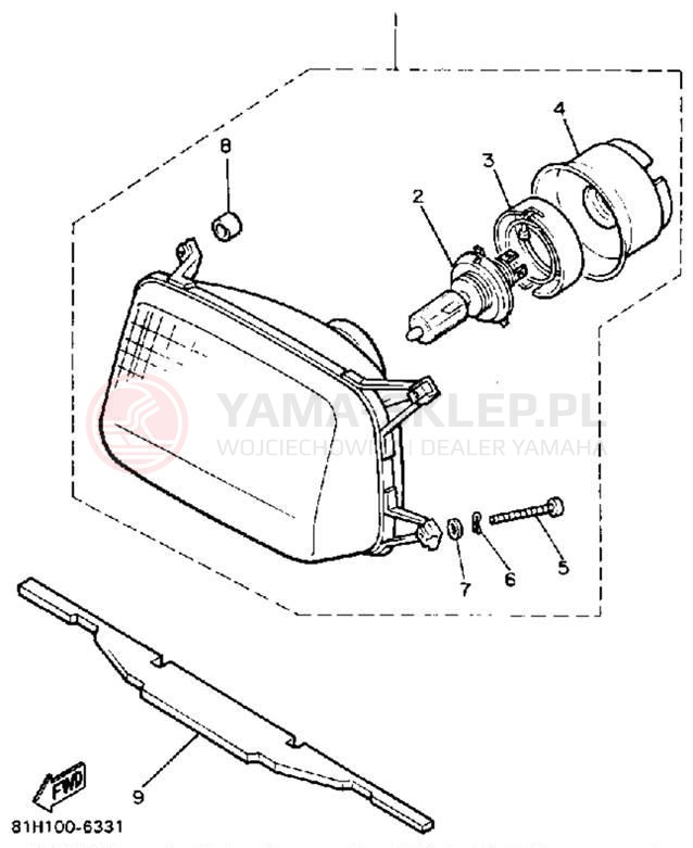Schemat "Lampa przód" do Yamaha PHAZER PZ480N