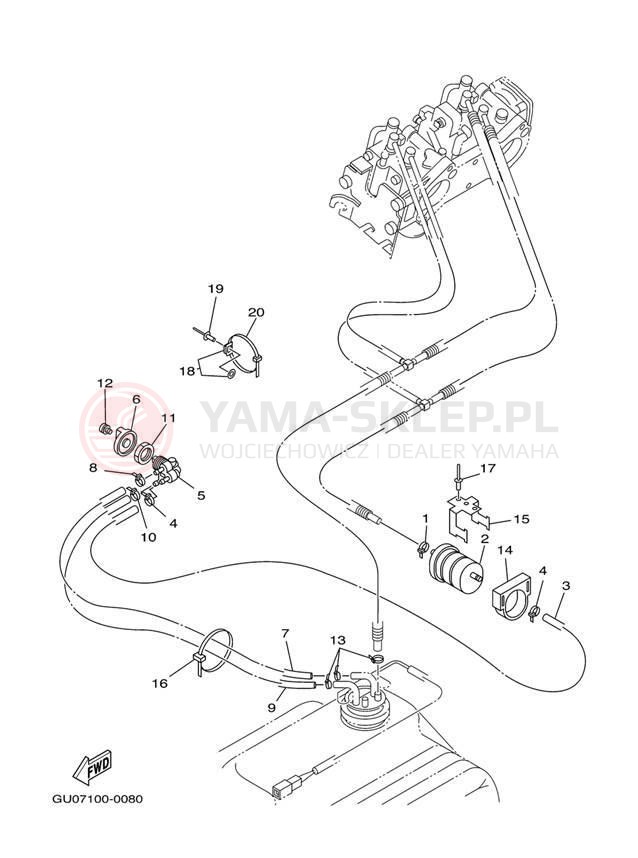 Schemat "Układ paliwowy" do Yamaha GP800 GP800Y