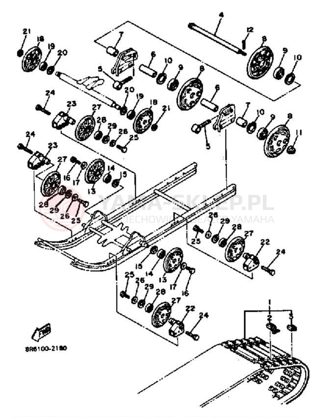 Schemat "TRACK SUSPENSION" do Yamaha SR540E