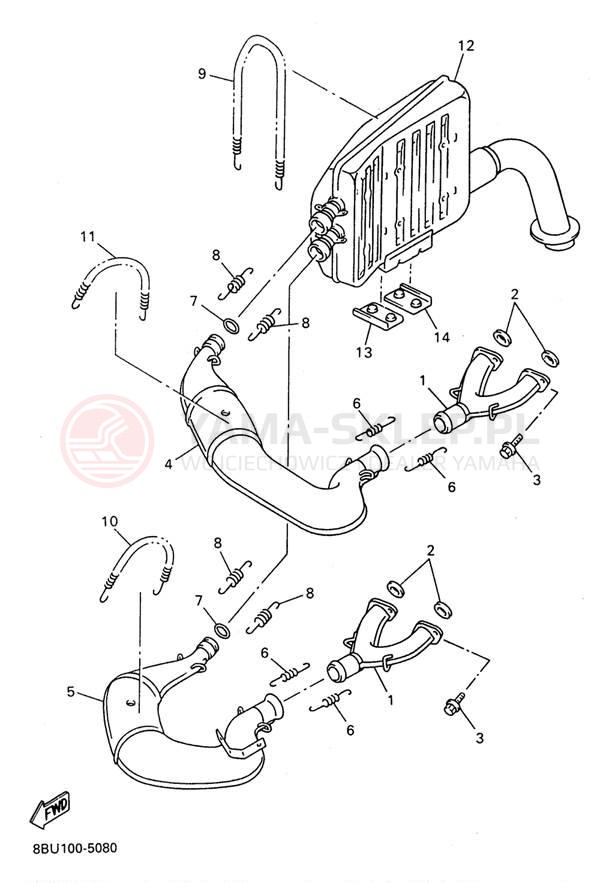 Schemat "Wydech końcowy" do Yamaha VMAX-4 800 VX800W