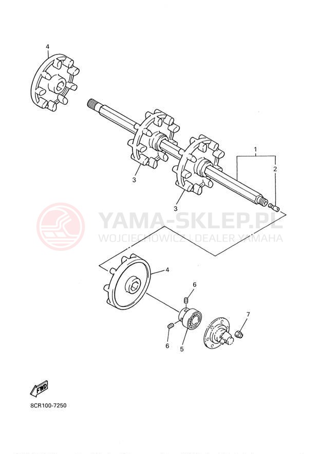 Schemat "Układ napędowy" do Yamaha VENTURE 500 VT500F/VX500DXF