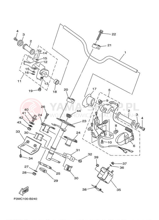 Schemat "Kierownica i osprzęt" do Yamaha XL700 XL700C