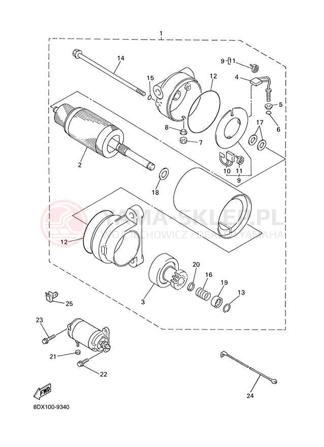 Schemat "rozrusznik" do Yamaha VENTURE XL VT500XLL