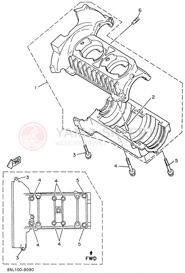 Schemat "Obudowa silnika" do Yamaha OVATION LE CS340EW