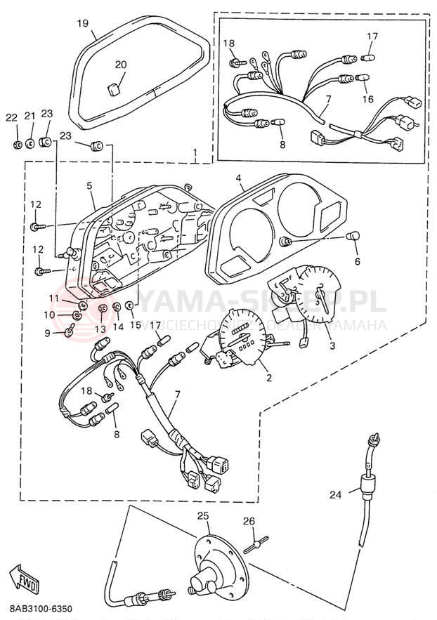 Schemat "licznik" do Yamaha VMAX 600 VX600W