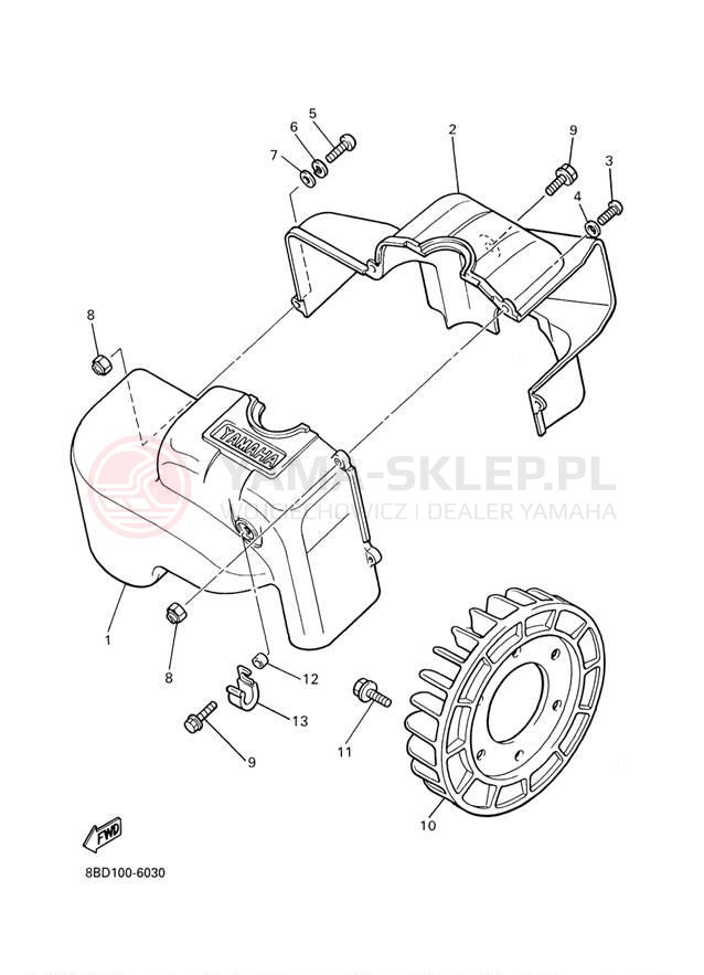 Schemat "Obudowa wentylatora" do Yamaha BR250TF