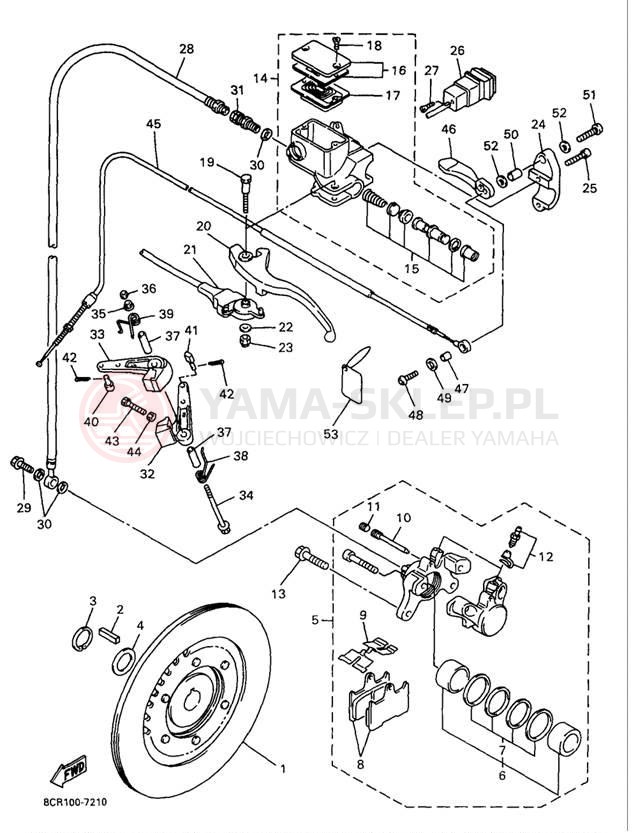 Schemat "hamulec" do Yamaha VENTURE 600 VT600A/VT500A