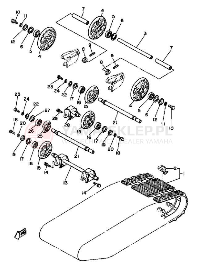 Schemat "TRACK SUSPENSION" do Yamaha EC540D