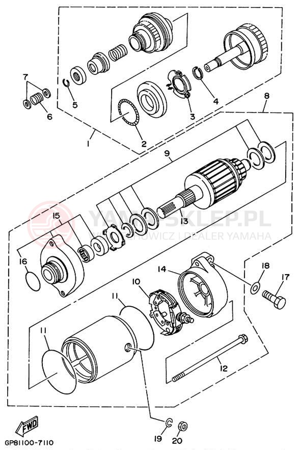 Schemat "rozrusznik" do Yamaha WAVE RUNNER GP1200 GP1200X