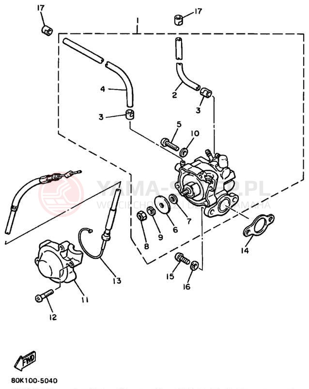 Schemat "Pompa olejowa" do Yamaha VENTURE XL VT480A