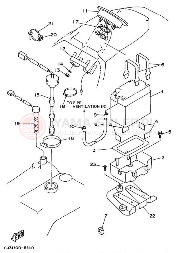 Schemat "układ elektryczny" do Yamaha WAVE VENTURE WVT700T