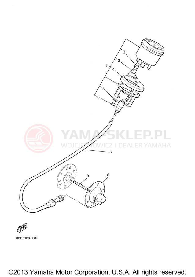 Schemat "licznik" do Yamaha BR250TX