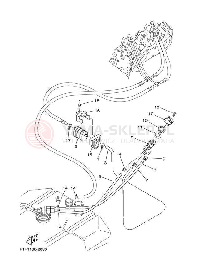 Schemat "Układ paliwowy" do Yamaha XLT800 XA800AA