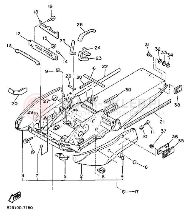 Schemat "rama" do Yamaha BRAVO T (LONG TRACK) BR250TM