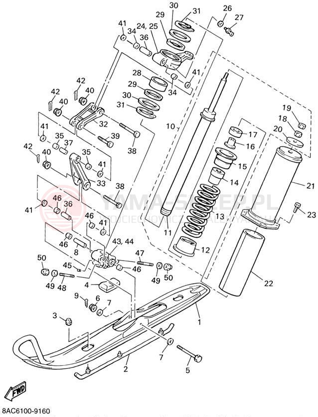 Schemat "płozy" do Yamaha VK540 III VK540EG