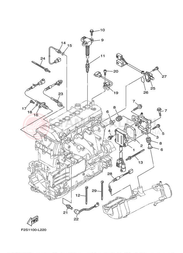 Schemat "układ elektryczny" do Yamaha WAVE RUNNER FX SHO FA1800L