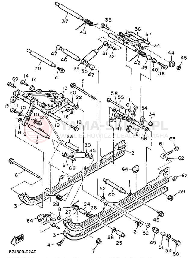 Schemat "Zawieszenie gąsiennicy" do Yamaha PHAZER II PZ480P
