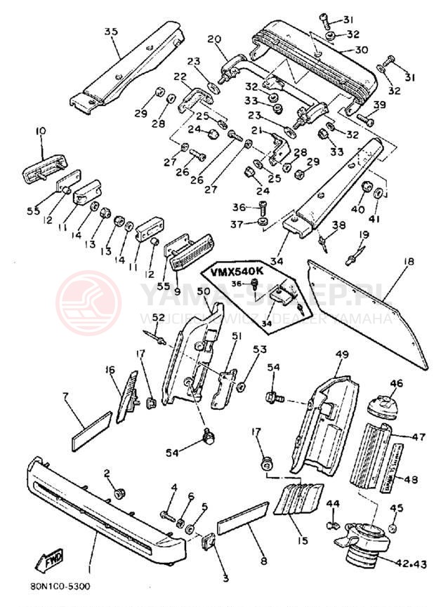 Schemat "zderzak" do Yamaha V-MAX VMX540J