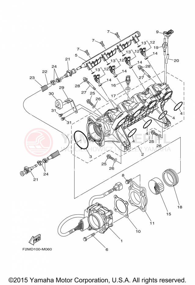 Schemat "Wtrysk paliwa" do Yamaha VXR VX1800A-P