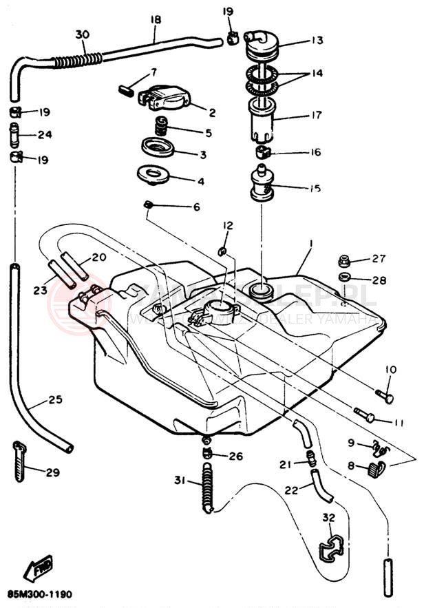 Schemat "zbiornik paliwa" do Yamaha ENTICER II LT ET410TRT