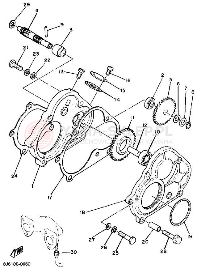 Schemat "PUMP DRIVE - GEAR" do Yamaha ENTICER 340 ET340K