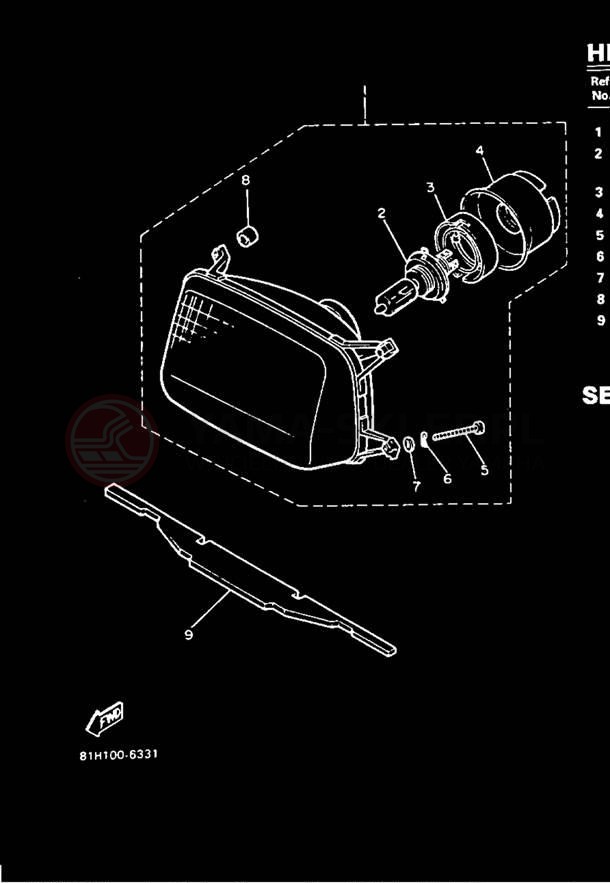 Schemat "Lampa przód" do Yamaha PHAZER II PZ480R