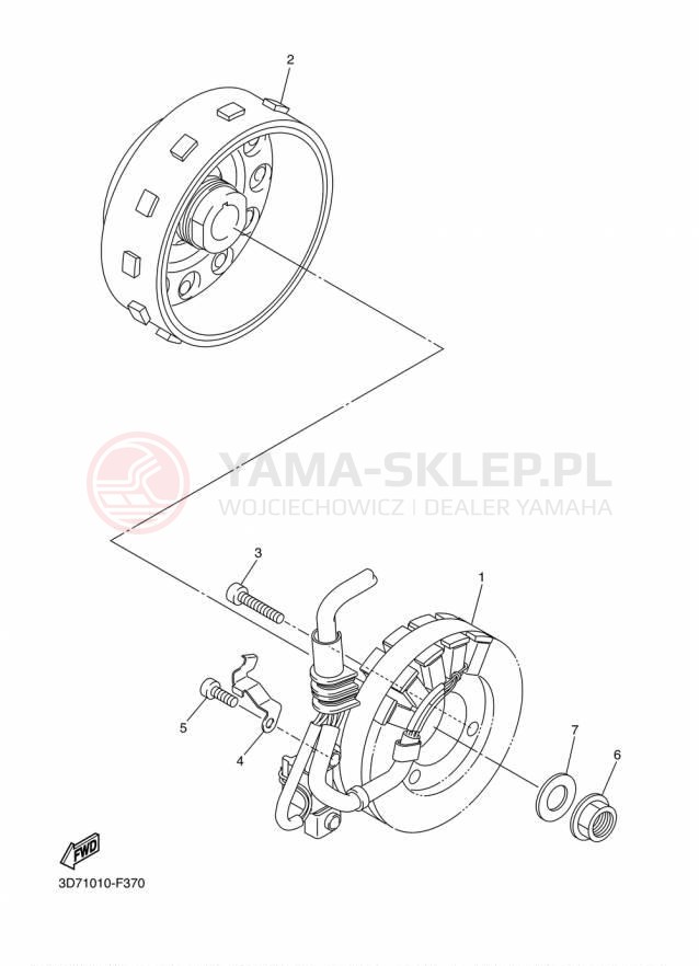 Schemat "prądnica" do Yamaha WR250R WR25RF/WR25RFC