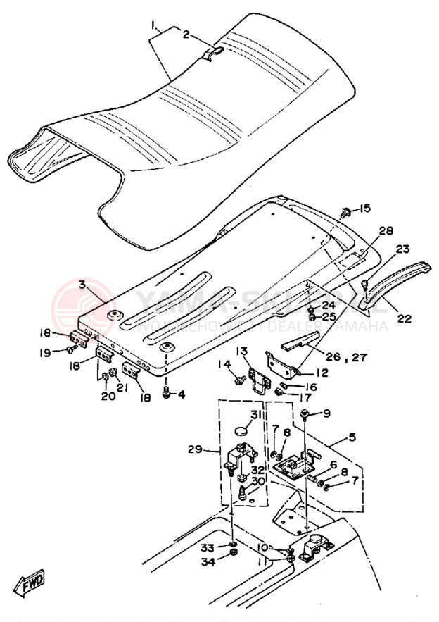 Schemat "siedzenie" do Yamaha WR650P