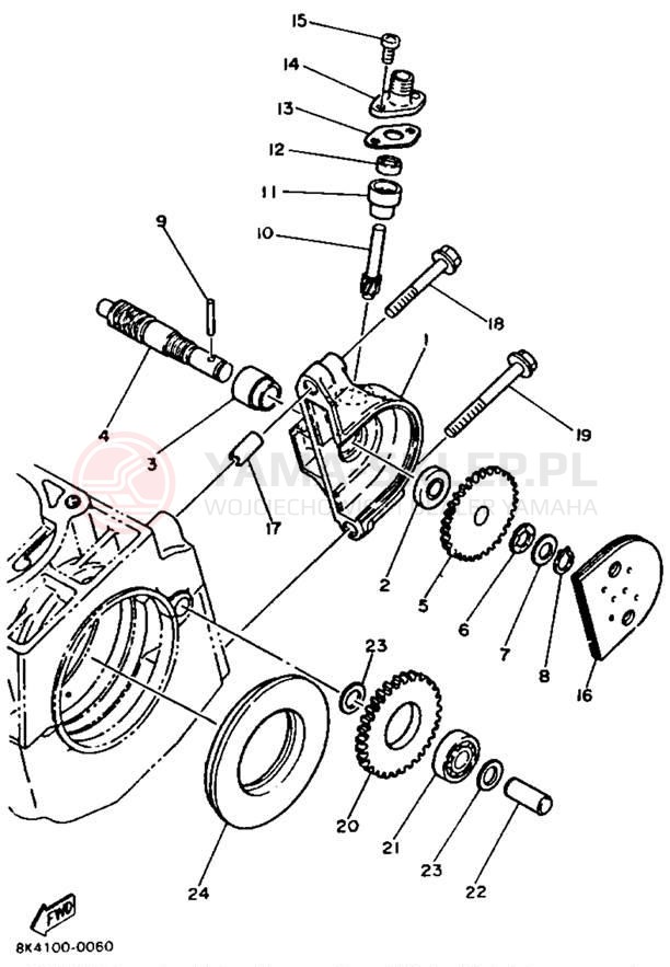 Schemat "PUMP DRIVE - GEAR" do Yamaha XL-V XL540P