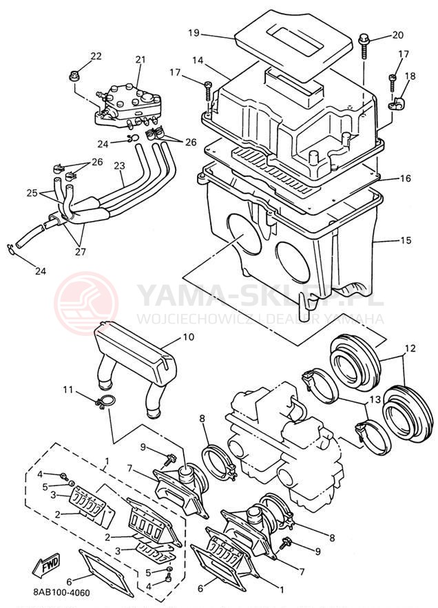 Schemat "Wtrysk paliwa" do Yamaha VMAX 600 VX600W
