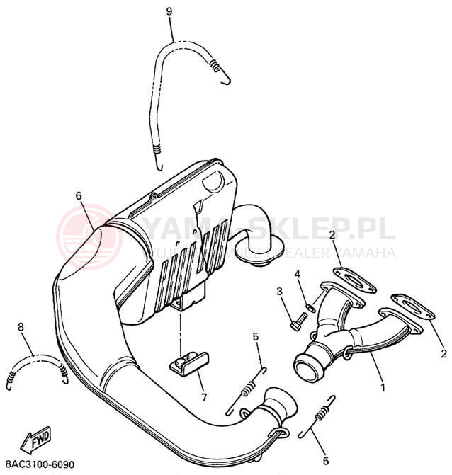 Schemat "Wydech końcowy" do Yamaha VK540 III VK540EC