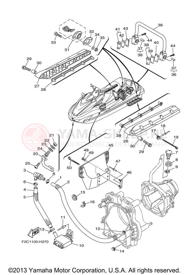 Schemat "HULL & DECK" do Yamaha WAVERUNNER FZS GX1800AJ