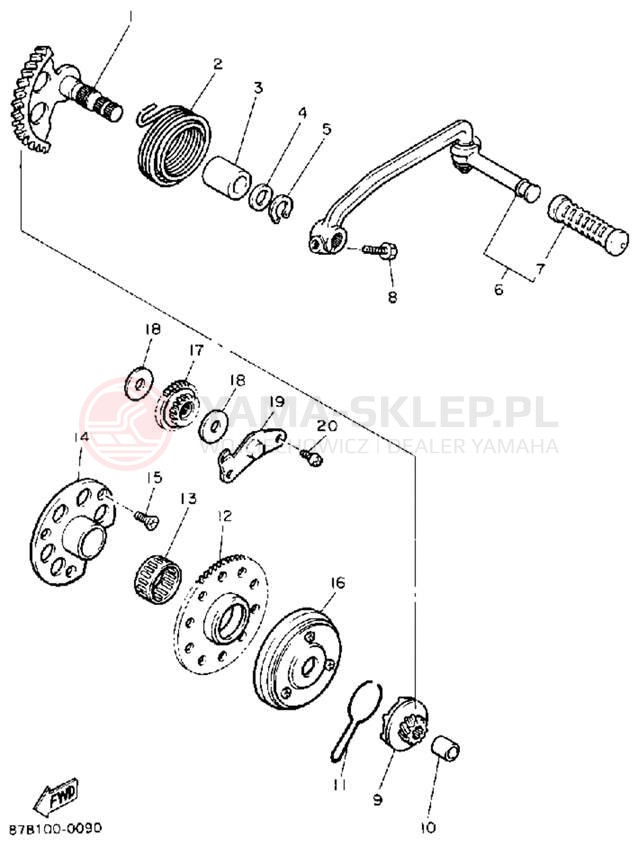 Schemat "rozrusznik" do Yamaha SNOSPORT (ELEC START) SV125EP