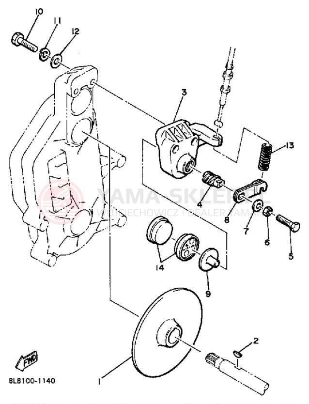 Schemat "hamulec" do Yamaha V-MAX VMX540L
